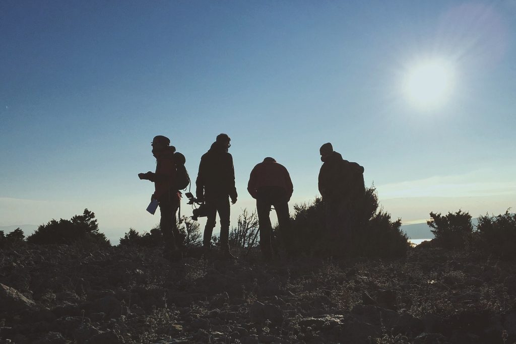 filming on a hill